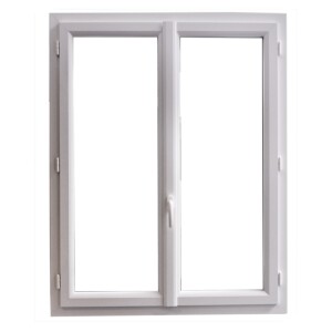 fenêtre à frappe 2 vantaux aluminium ouvrant visible blanc