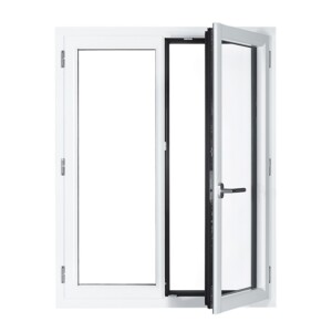 vue intérieure fenêtre sur mesure aluminium ouvrant visible 2 vantaux