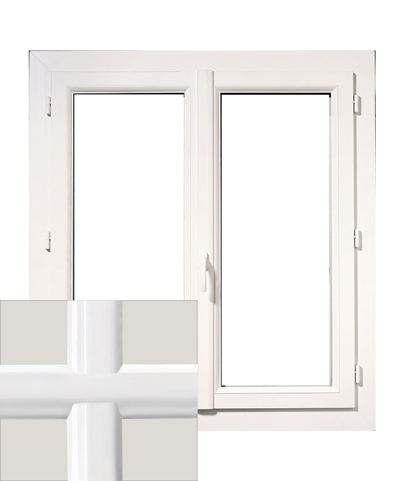 Fenêtre frappe PVC parclose arrondie 1 vantail ton pierre 1013 aération  mini esea - E-LORI