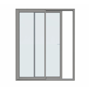 Fenêtre coulissante Alu 2 Vantaux Gris Anthracite vitrage dépoli