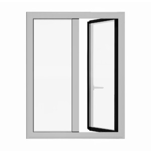 Fenêtre frappe Alu ouvrant caché 2 vantaux gris anthracite RAL 7016