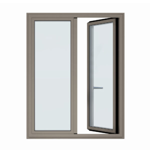 Fenêtre frappe Alu ouvrant visible 2 vantaux gris anthracite 7016 volet roulant intégré